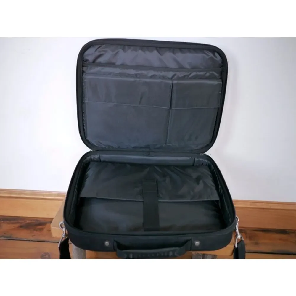 Samsonite Black Nylon Multi-Pocket Adjustable Laptop Soft Briefcase Carry On Bag